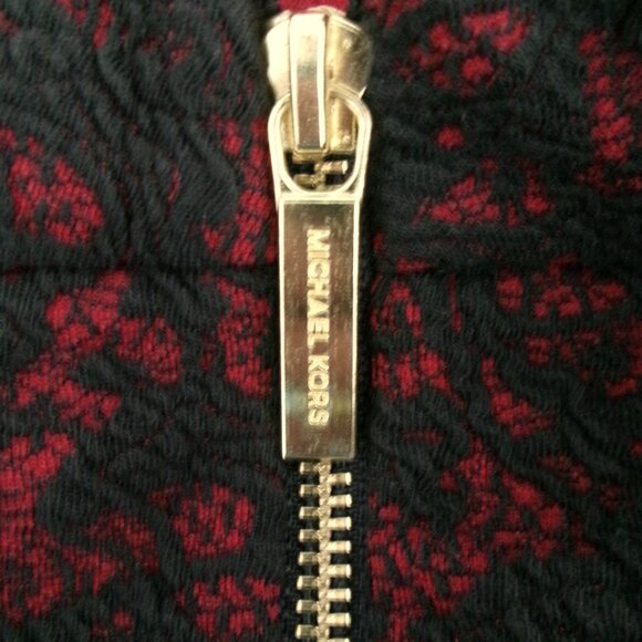 New Michael Kors Red and Black Textured Stretch Pencil Skirt L Large - Picture 9 of 9